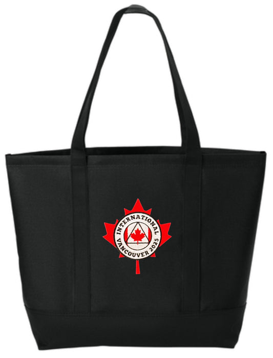 Embroidered Black Maple Leaf On The Go Tote- International Convention 2025!