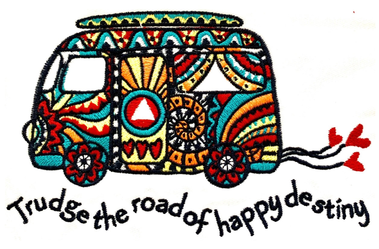 “Trudge The Road Of Happy Destiny” Embroidered Design
