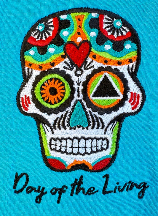 “Day Of The Living” Sugar Skull Embroidered Design