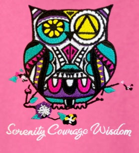 Serenity Courage Wisdom Embroidered Owl Design