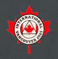 Charcoal Embroidered Maple Leaf T-Shirt- International Convention 2025!