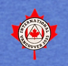 Heather Royal Embroidered Maple Leaf T-Shirt - International Convention 2025!