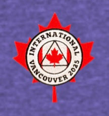 Heather Grape Embroidered Maple Leaf T-Shirt - International Convention 2025!