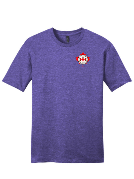 Heather Grape Embroidered Maple Leaf T-Shirt - International Convention 2025!