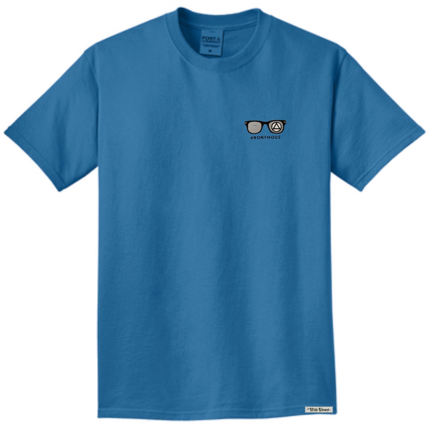 Embroidered Anonymous “Blue Moon” Beach Washed Garment Dyed T-Shirt With Or Without Sobriety Date