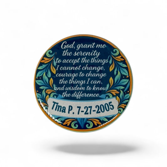 Personalized One Day At A Time Lotus Medallion