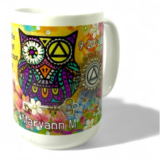 Personalized Serenity Prayer Wise Owl Mug