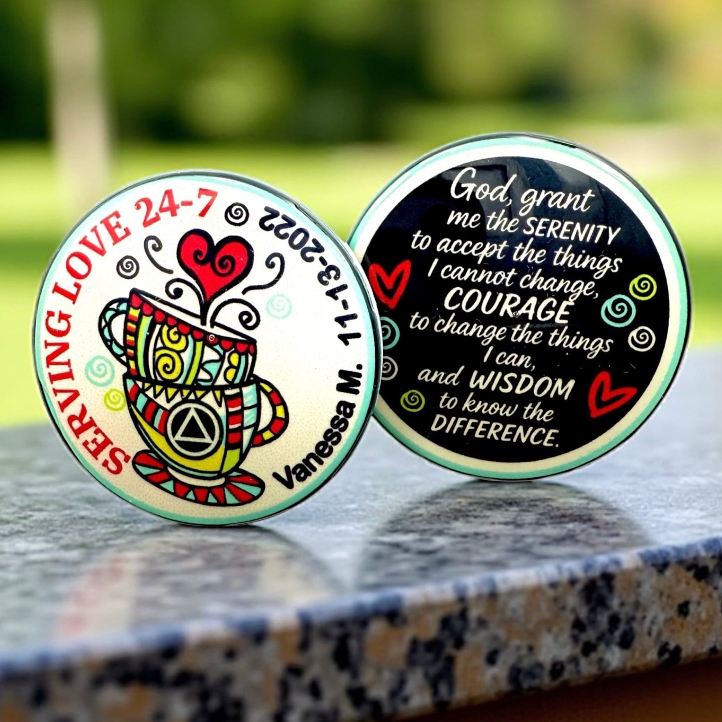 Personalized Love Served Here Medallion