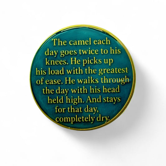 Personalized One Day At A Time Camel Medallion