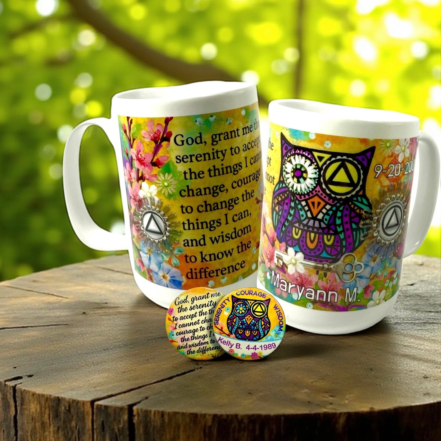 Personalized Serenity Prayer Wise Owl Mug