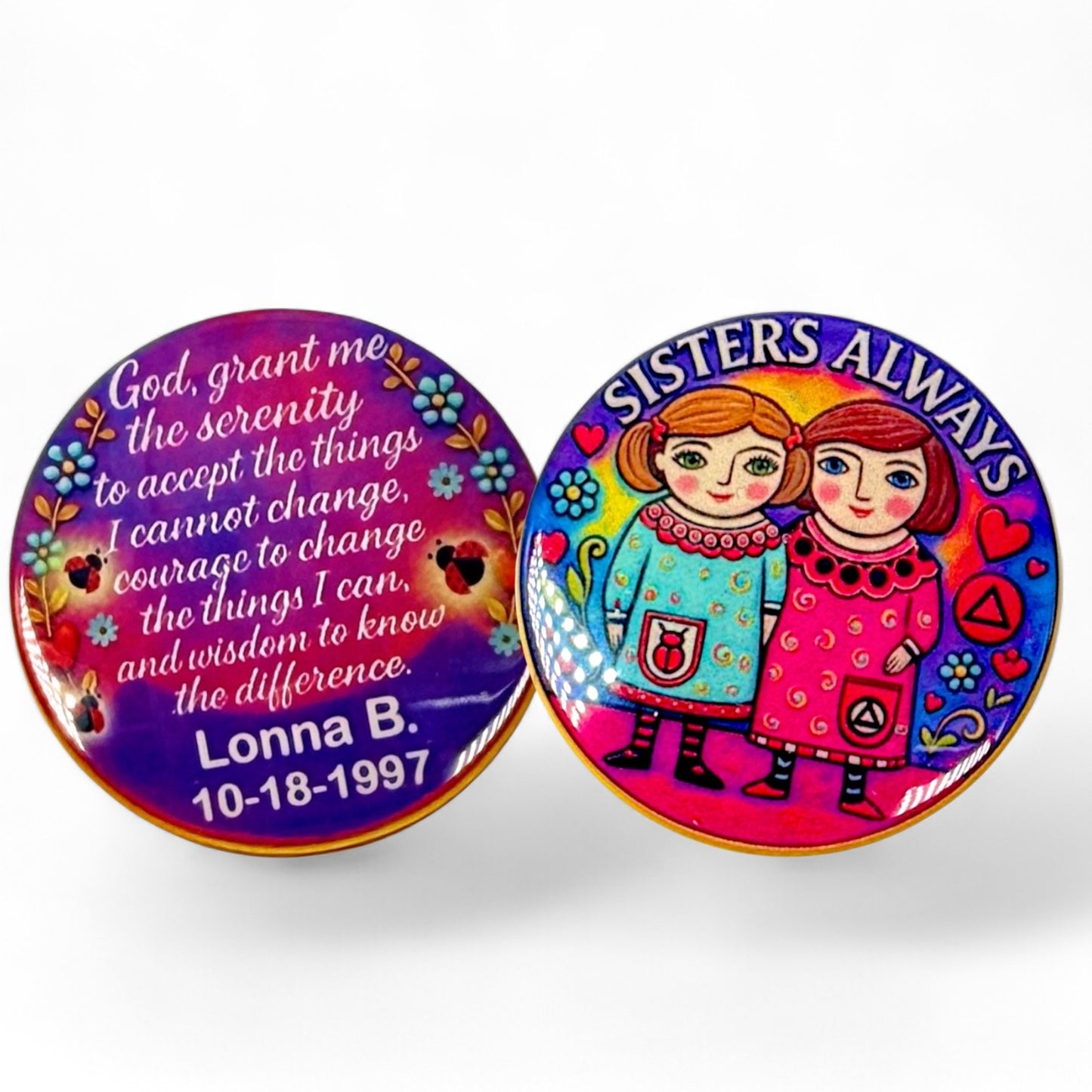 Personalized Sisters Always Medallion