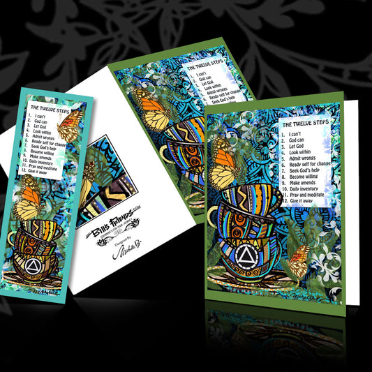 The 12 Steps - Greeting Card and Bookmark