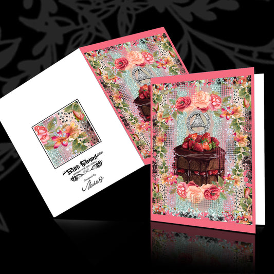 Happy Birthday Chocolate Cake Greeting Card