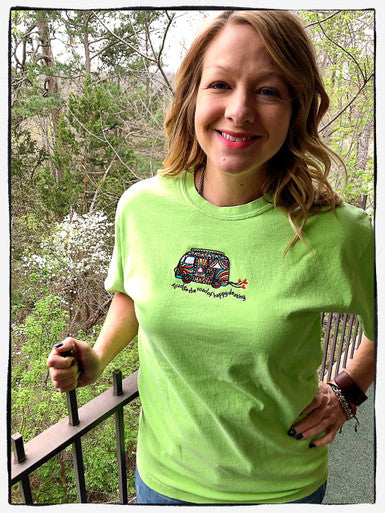 Embroidered Tshirt - Trudge the Road of a Happy Destiny