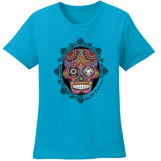 New! Sugar Skull Turquoise Tee