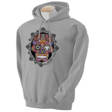 New! Sugar Skull Silver Hoodie