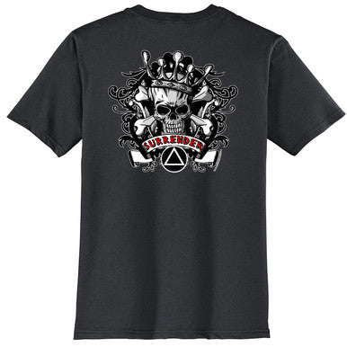 New! Surrender Skull Charcoal Tee