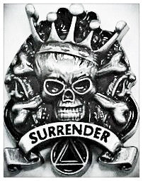 Surrender Skull Lapel Pin