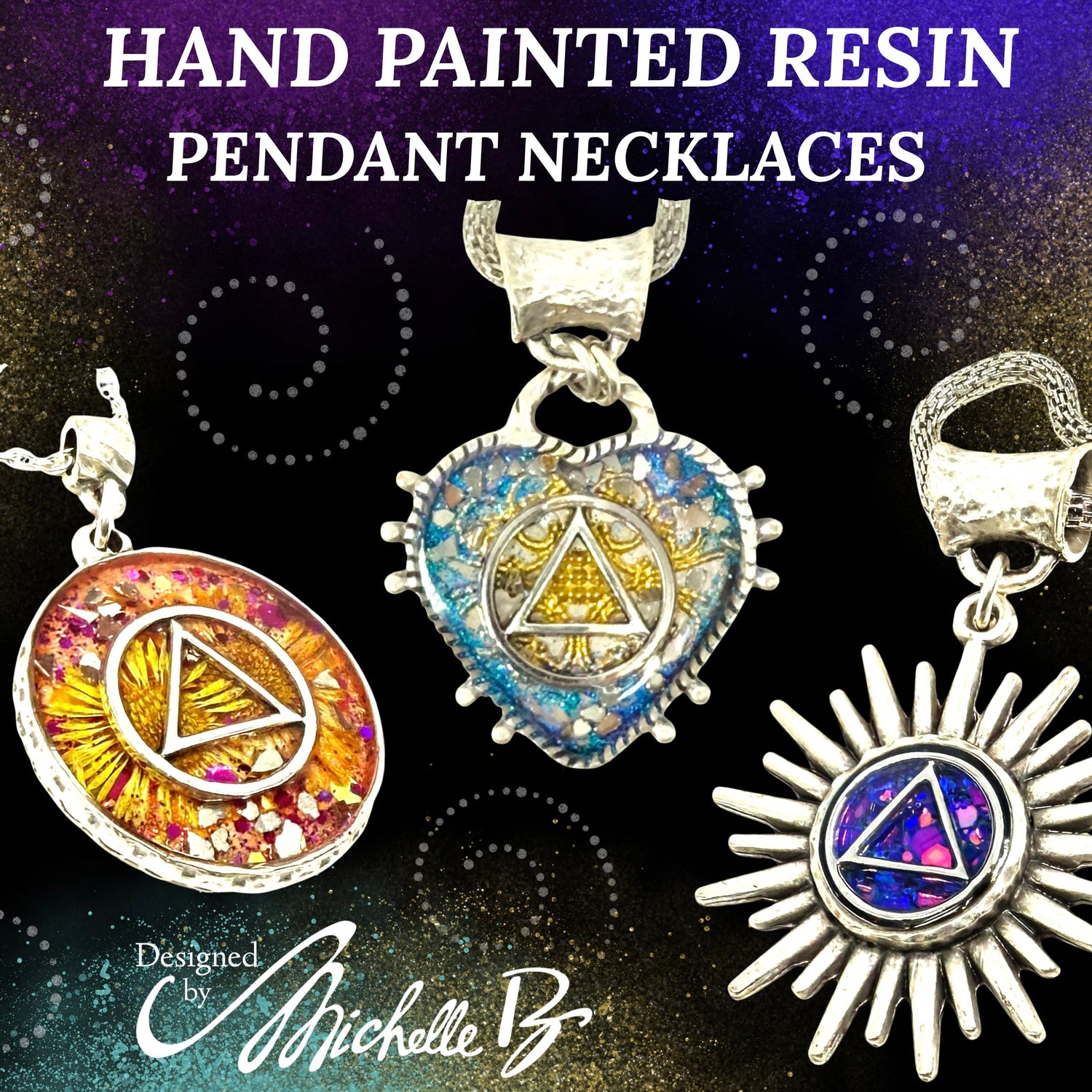 Hand Painted Resin Pendants
