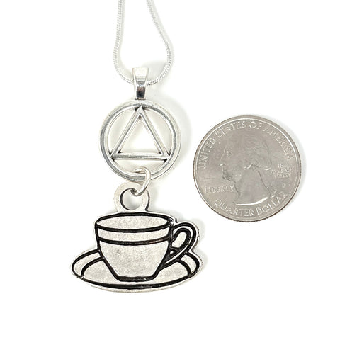 Coffee Time Pendant (snake chain)
