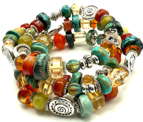 Turquoise, Citrine & Agate Bracelet