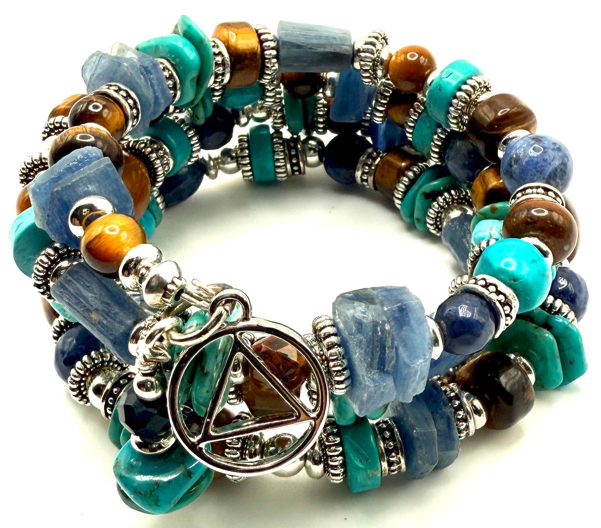 Kyanite, Turquoise & Tigers Eye Bracelet