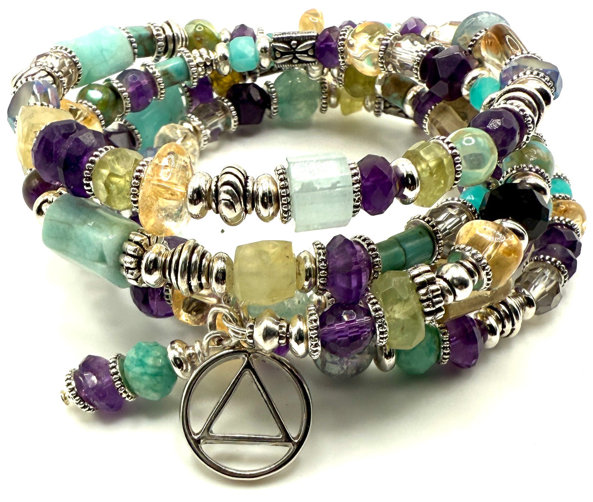 Amethyst, Citrine & Amazonite Bracelet