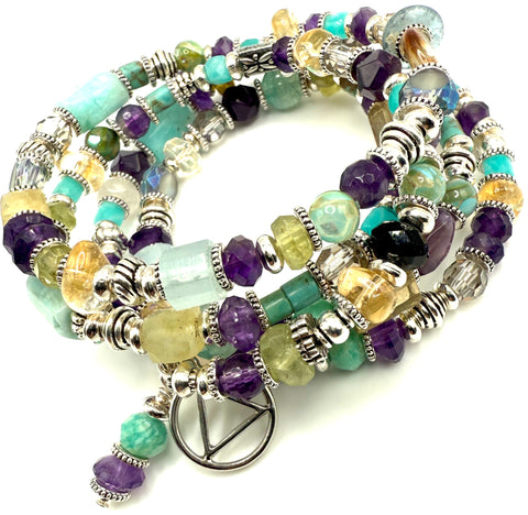 Amethyst, Citrine & Amazonite Bracelet