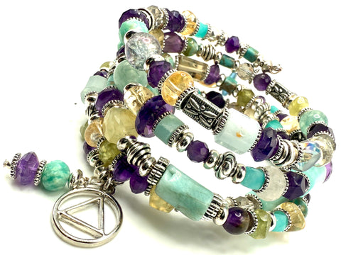 Amethyst, Citrine & Amazonite Bracelet