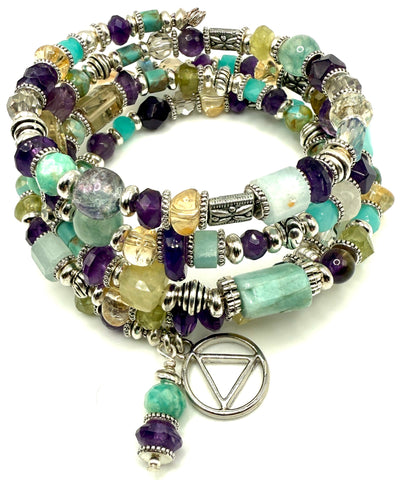 Amethyst, Citrine & Amazonite Bracelet