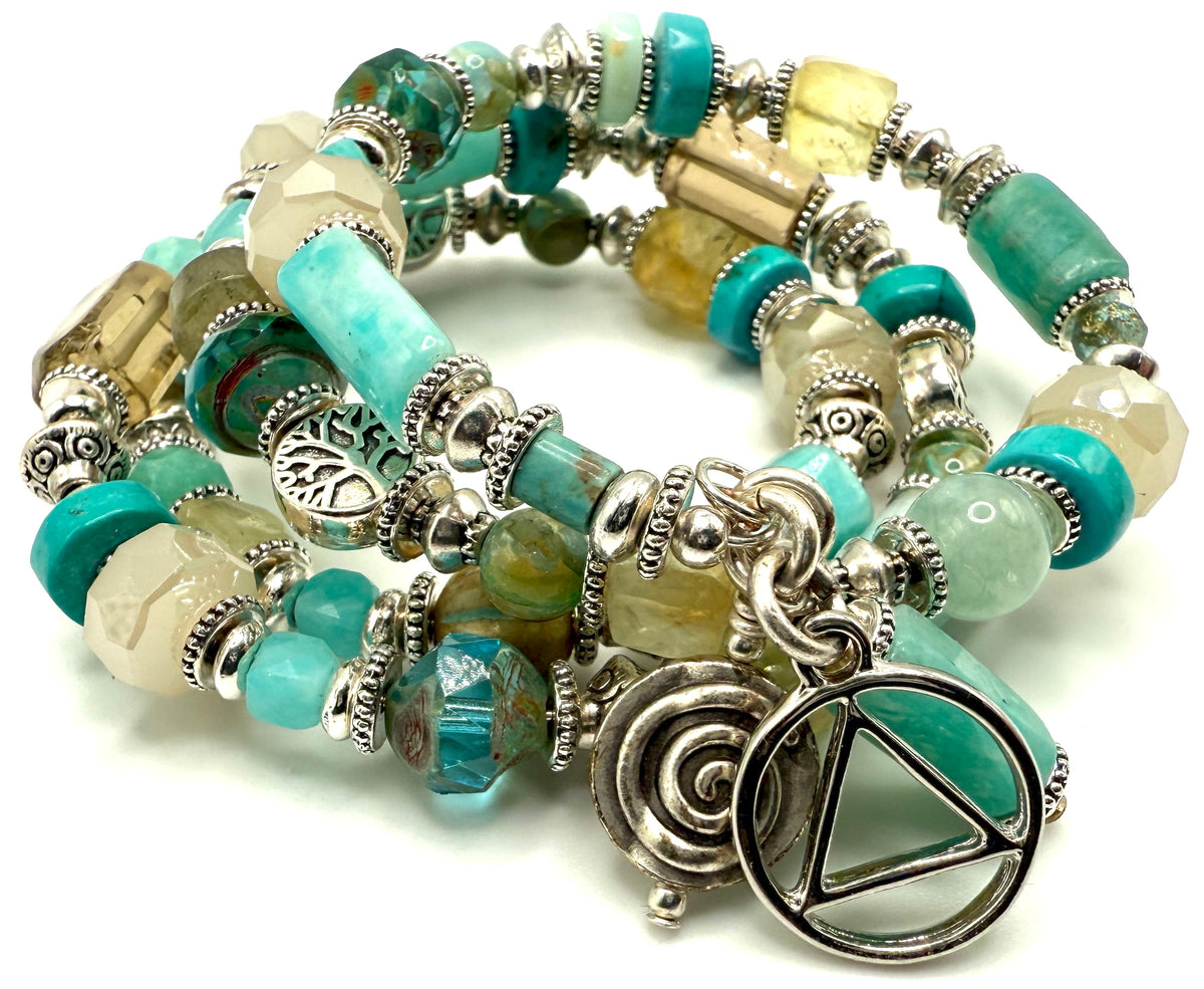 Amazonite, Citrine, Turquoise & Czech Bracelet