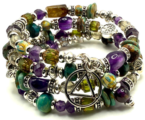 Amethyst, Czech & Turquoise Bracelet