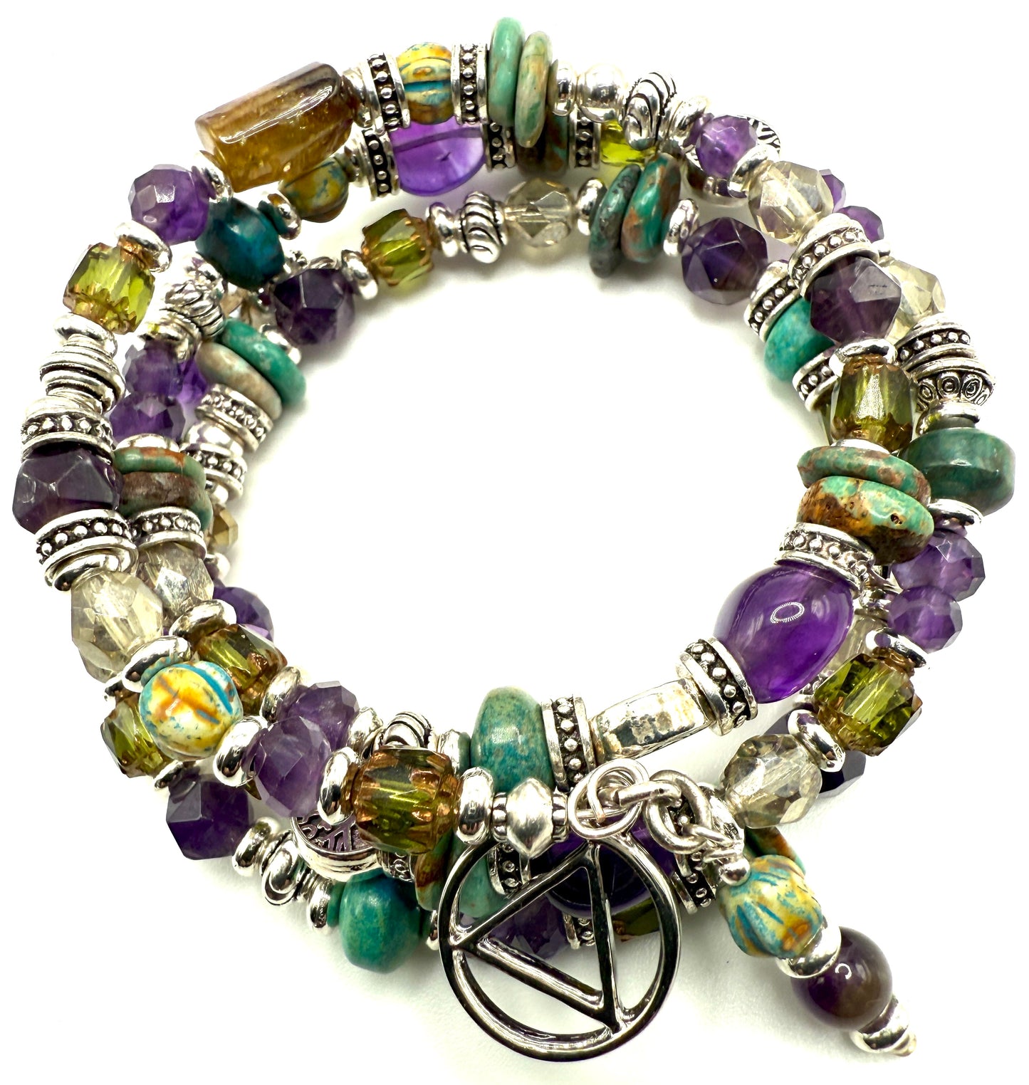 Amethyst, Czech & Turquoise Bracelet
