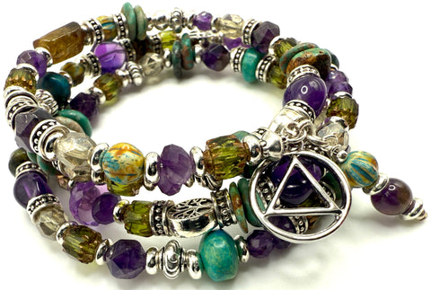 Amethyst, Czech & Turquoise Bracelet