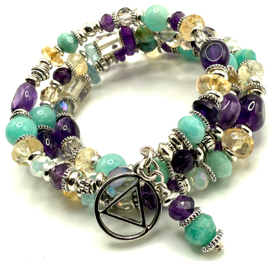 Amethyst, Amazonite & Citrine Bracelet