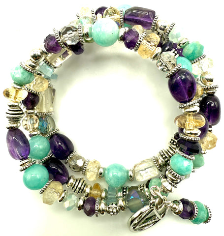 Amethyst, Amazonite & Citrine Bracelet