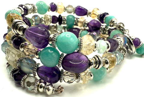 Amethyst, Amazonite & Citrine Bracelet