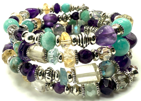 Amethyst, Amazonite & Citrine Bracelet