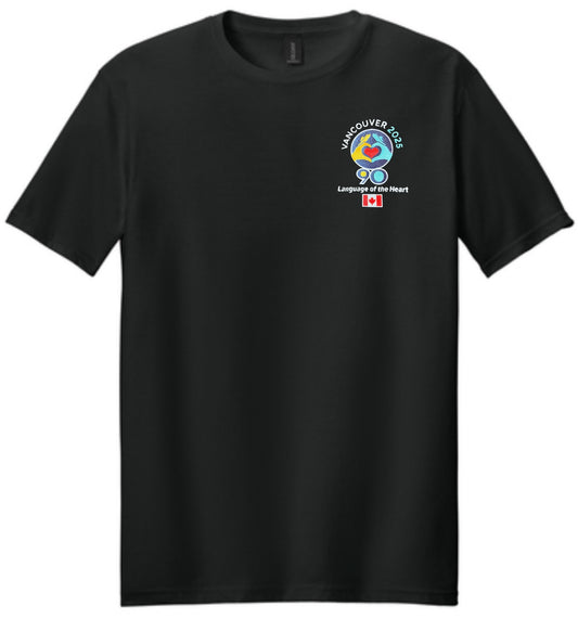 Black Embroidered Soft T-Shirt Logo - International Convention 2025!