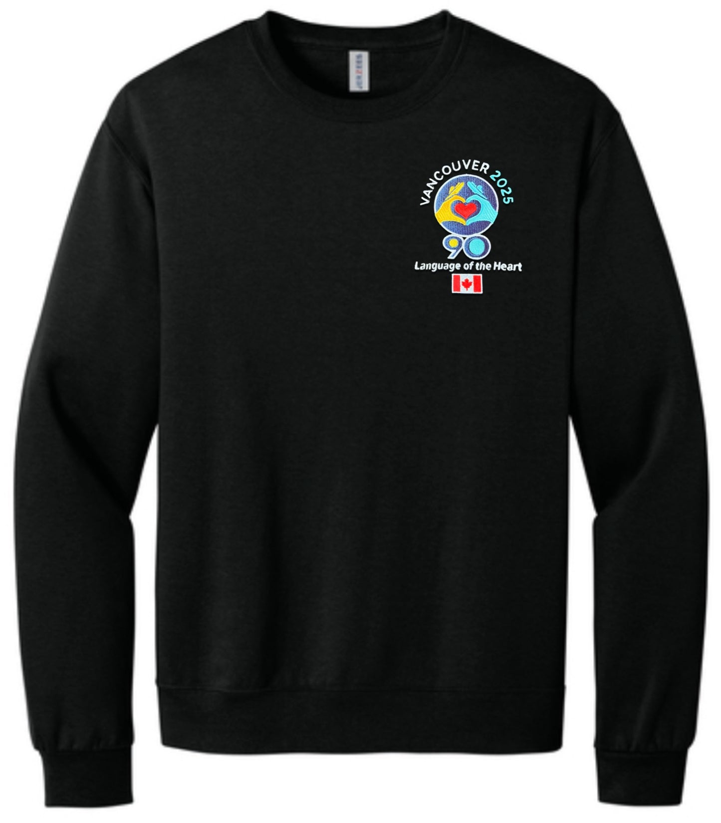 Black Embroidered Crewneck Sweatshirt Logo - International Convention 2025!