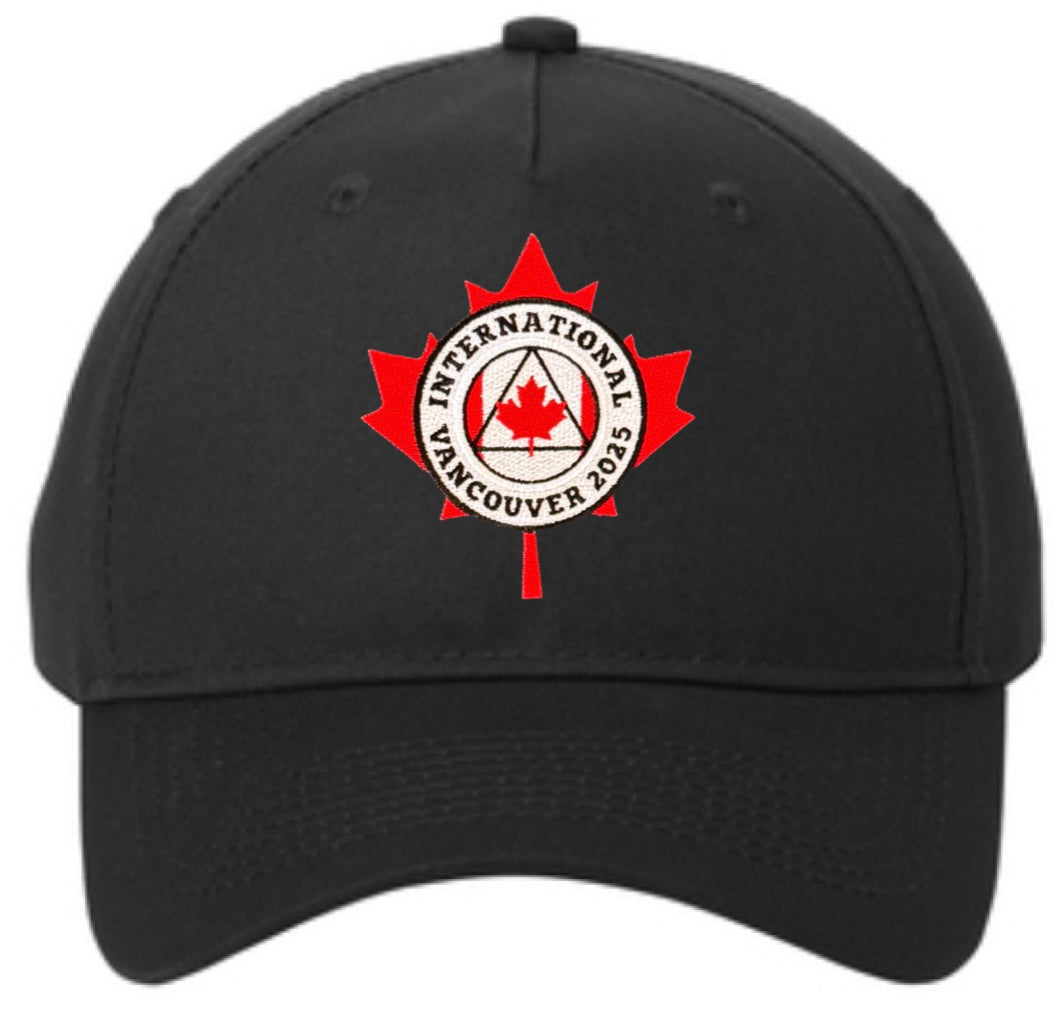 Black Embroidered Maple Leaf Cap - International Convention 2025!