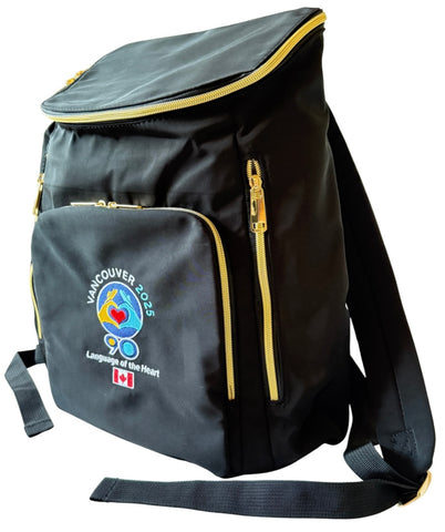 Black Embroidered Backpack Logo - International Convention 2025!