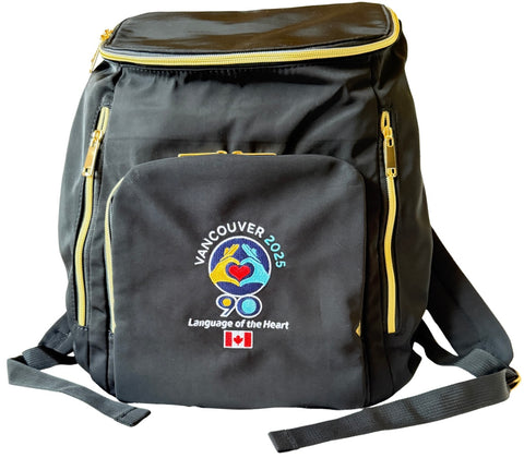 Black Embroidered Backpack Logo - International Convention 2025!