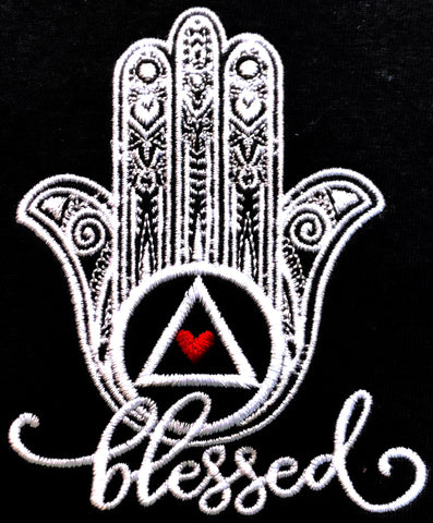 “Blessed” ❤️ Embroidered Zip Top Tote Bag