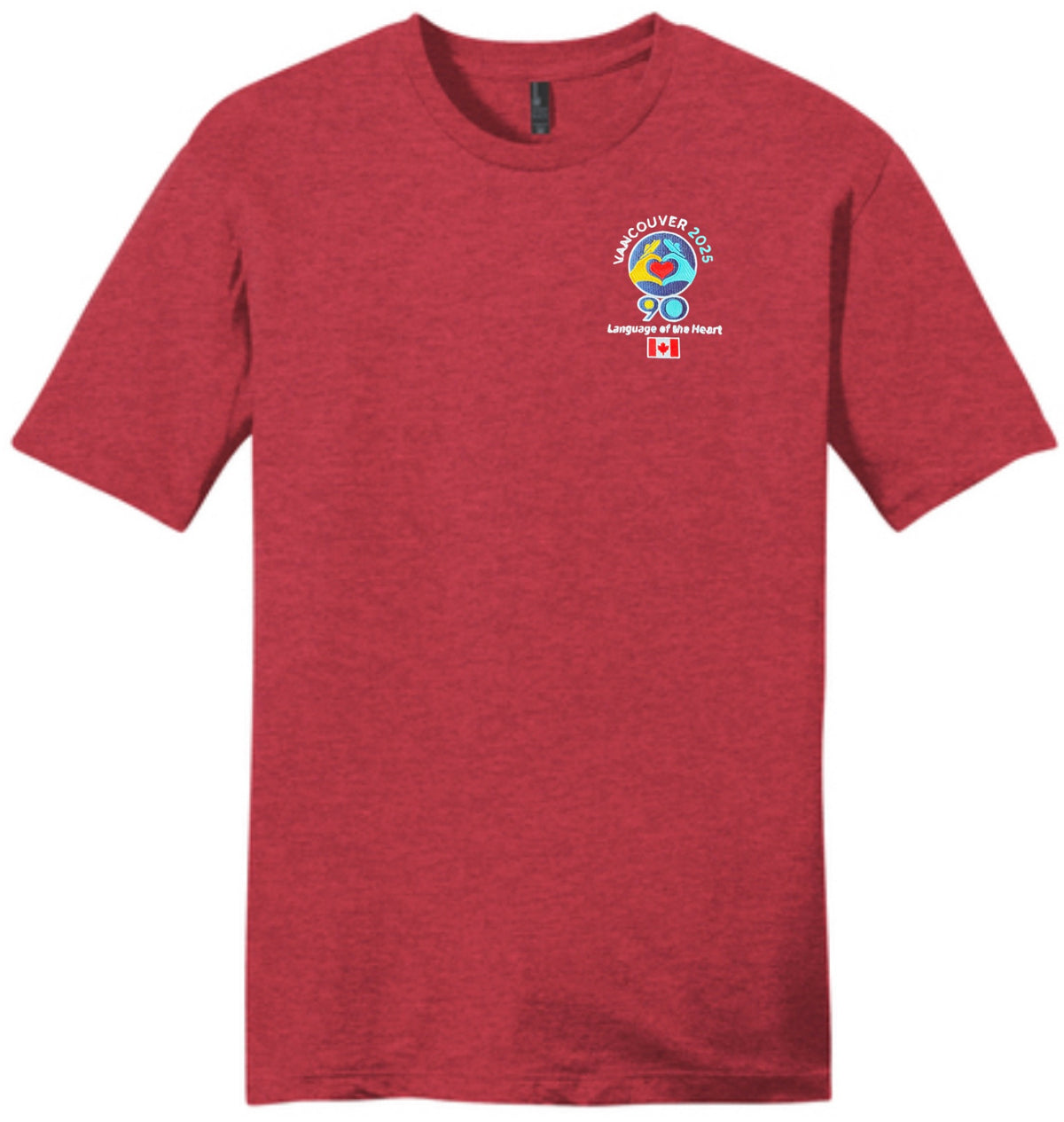 Heather Red Embroidered Soft T-Shirt Logo- International Convention 2025!