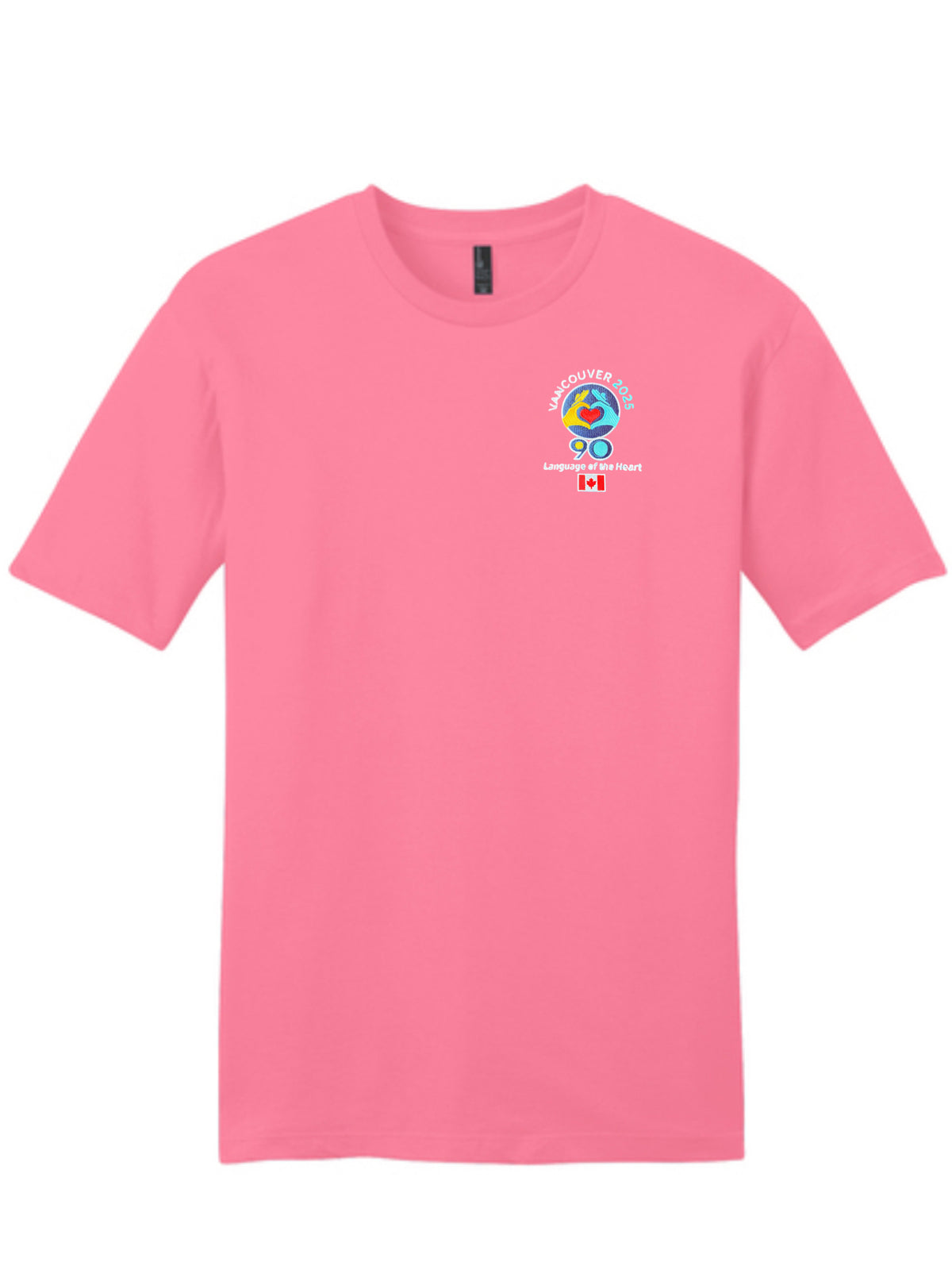 Bubble Gum Pink Embroidered Logo T-Shirt - International Convention 2025!