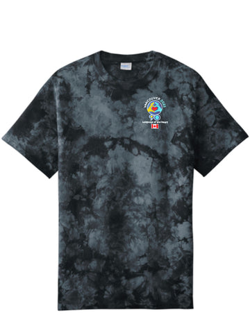 Black Embroidered Crystal Tye Dye T-Shirt Logo- International Convention 2025!