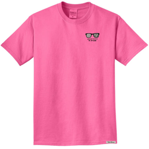 Embroidered Anonymous “Bright Pink” Beach Washed Garment Dyed T-Shirt With Or Without Sobriety Date