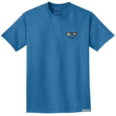 Embroidered Anonymous “Blue Moon” Beach Washed Garment Dyed T-Shirt With Or Without Sobriety Date