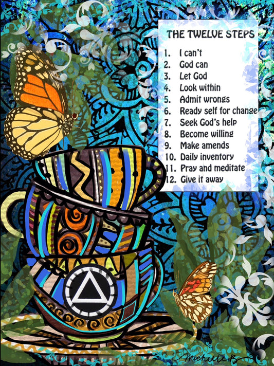 The 12 Steps - Greeting Card and Bookmark